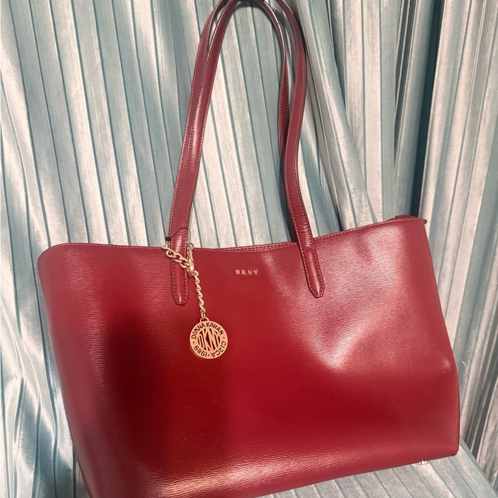 DKNY Burgundy Leather Tote